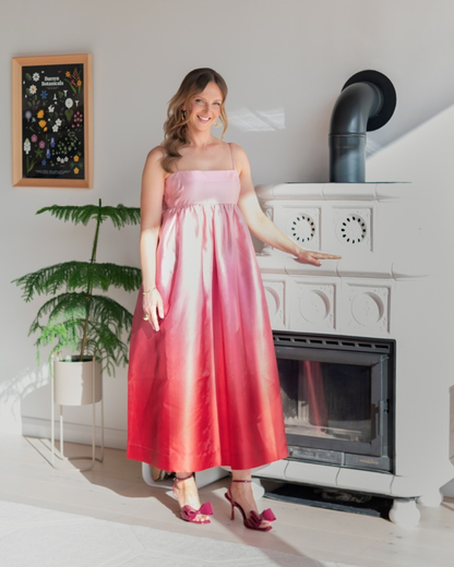 Inez Ombré Satin Dress
