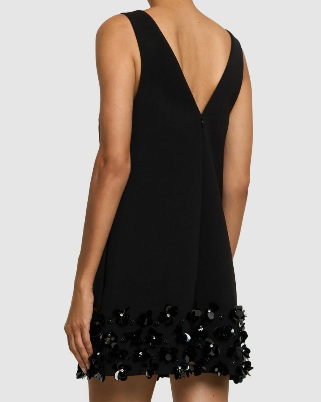 Mini Black Dress with Embellishment