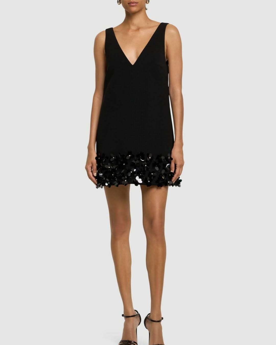 Mini Black Dress with Embellishment